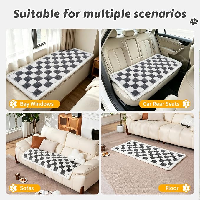 Pet Couch Cover for Dogs & Cats, Soft Flannel Non-Slip Couch Sofa Cover Protector, Dog Bed Sleeping Mat, Washable Reversible Anti-Slip Dog Bed for Small Medium Large Pets (27.6X59.05, Grey) - Image 5