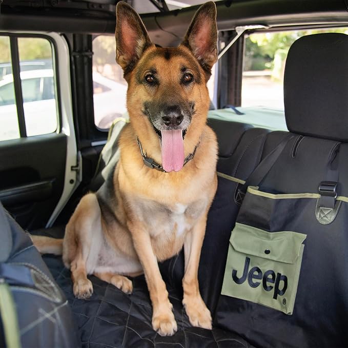 Jeep Vehicle Seat Protector for Dogs and Pets (Charcoal Black) Adjustable Seat Cover - Durable Protection Waterproof Design (58 x 23 x 18.5 inch) - Image 6