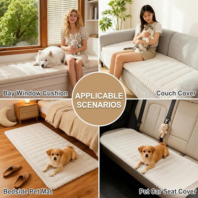 hyha Couch Cover for Dogs, Washable Non Slip Plush Flannel Sofa Protector | Thick Flannel, Silicone Anti-Slip Backing, Pet Hair & Scratch Protection, Fits Sofa & Loveseat (43" x 63") - Image 4