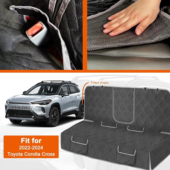 Dog Car Seat Cover Fit for 2022-2024 Toyota Corolla Cross | Waterproof Pet Bench Seat Cover for Back Seat, 600D Heavy Duty Scratch Proof Nonslip Truck Seat Covers for Dogs - Image 2