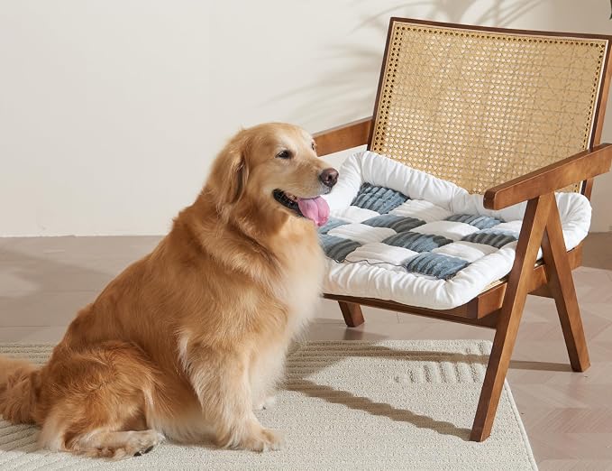 Couch Cushion Cover for dogs Sofa Cover Washable Pet Love Seat Couch Covers for Sofa Slipcovers Couch Protector Blanket for Dogs Sofa Cushion Covers for Pets Washable Pad Blue Grey 70x70cm/27.6x27.6in - Image 6