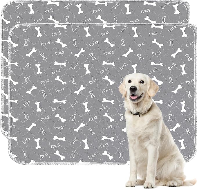 Washable Pee Pads for Dogs,2 Pack 48"x60" Reusable Puppy Training Pads, Ultra-Absorbent and Leak-Proof Whelping Pads , Extra Large Potty Playpen Mat for Incontinence, Housebreak, Crate by Baodan