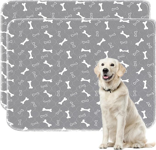 Washable Pee Pads for Dogs,2 Pack 48"x60" Reusable Puppy Training Pads, Ultra-Absorbent and Leak-Proof Whelping Pads , Extra Large Potty Playpen Mat for Incontinence, Housebreak, Crate by Baodan