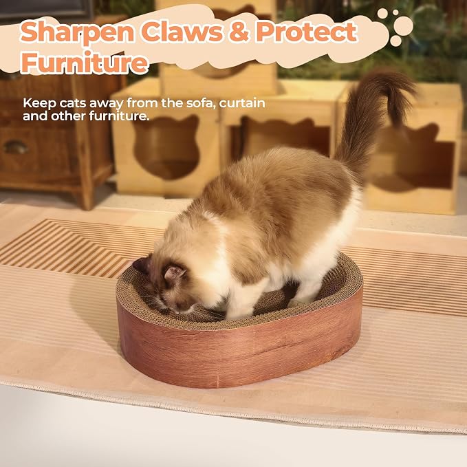 ComSaf Large Cat Scratcher Bed Cardboard, Cat Scratching Board Cat Couch Scratcher for Indoor Cats Grinding Claw, Durable Cat Scratcher Pad to Protect Funiture - Image 6