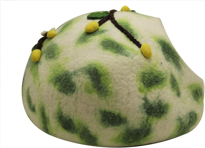 Felt Cat Cave — Handmade Wool Cat Bed for Indoor Cats, Cute Cat Bed, Fits 1 Large or 2 Small Cats, Flower Climber Design, Natural Wool Cat Cave, Cozy Cat House Hideaway - Image 4
