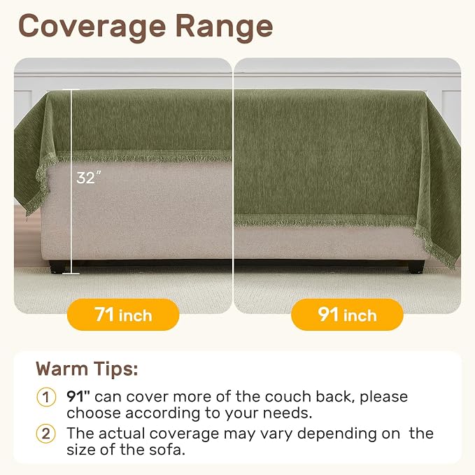 2 Pieces Sectional Couch Covers L Shaped Cover L Green | Thick Washable Fabric for L Shaped Sectional Sofa, Anti-Pet Hair, Stain & Wear Resistant, Easy Care & Installation - Image 5