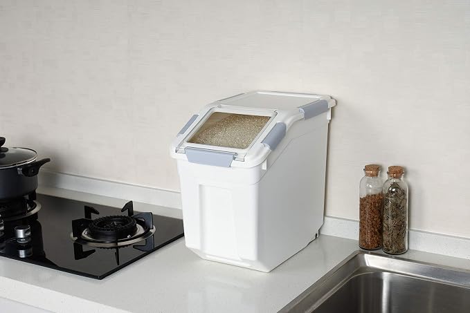 EonTone [2-Pack] 30 lbs Rice Storage Container, 15L Airtight Food Bin with Wheels for Flour, Pet Food - Image 11