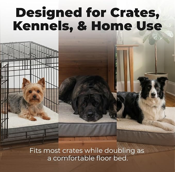 Best Pet Supplies Orthopedic Dog Bed with Memory Foam, Washable Dog Crate Mat for Small, Medium & Large Dogs, Thick Mattress for Crates, Kennels or Floor, Waterproof Pet Bed - Gray, 35 x 22 x 4 - Image 7