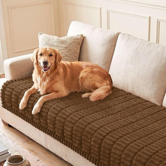 hyha Couch Cover for Dogs, Washable Non Slip Plush Flannel Sofa Protector | Thick Flannel, Silicone Anti-Slip Backing, Pet Hair & Scratch Protection, Fits Sofa & Loveseat (35.4" x 95") by hyha