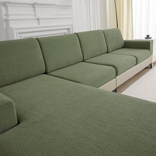 Couch Cushion Covers Sectional Couch Covers Stretch Washable Soft Seat Cushion Covers Furniture Protector Sofa Slipcovers for Pets(Green,3 Pieces Seat Covers or Back Covers) by Jialudora