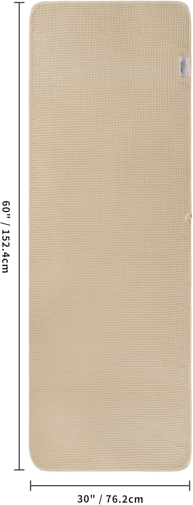 POLYTE 430 GSM Microfiber Oversize Quick Dry Lint Free Bath Towel, 60 x 30 in, 4 Pack (Waffle Weave) - Image 3