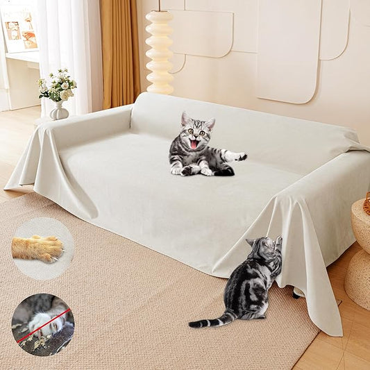 Loiion Cat Scratch Proof Furniture Protector Waterproof Sofa Cover 134"x71" | Pet-Friendly Couch Protector, Anti-Scratch & Anti-Slip Sofa Cover For Cats Dogs Kids, Machine Washable by Loiion