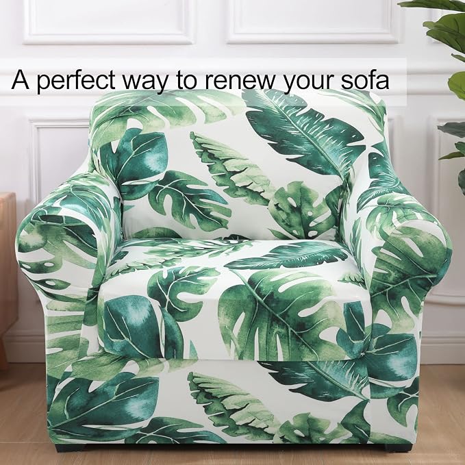 hyha Stretch Couch Covers, Chair/Sofa Covers, Armchair Slipcover for Dogs | Floral Pattern, Printed, 2 Pieces, Separate Couch Cushion Slipcover, Soft Chair Cover with Elastic Bottom for Pets (Armchair) - Image 8