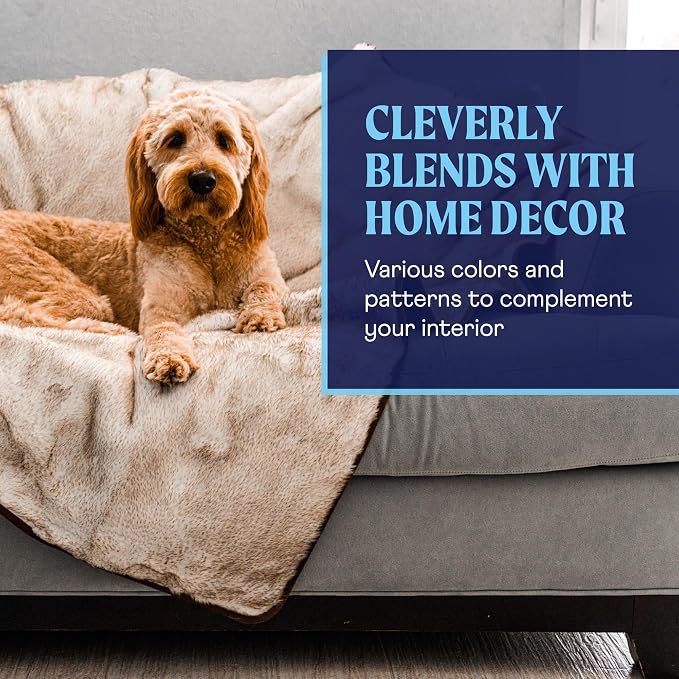 PAW BRANDS PupProtector Waterproof Throw Blanket, White/Brown, 60x50 | Waterproof, machine washable — protects couches, beds & car seats - Image 7
