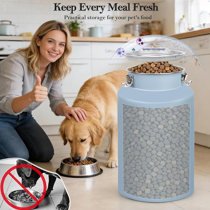 30 lb Stainless Steel Dog Food Storage Container, Airtight Metal Canister with Lid & Scoop, Extra Large Capacity for Multi-Pet Families, Preserve Freshness - Image 2