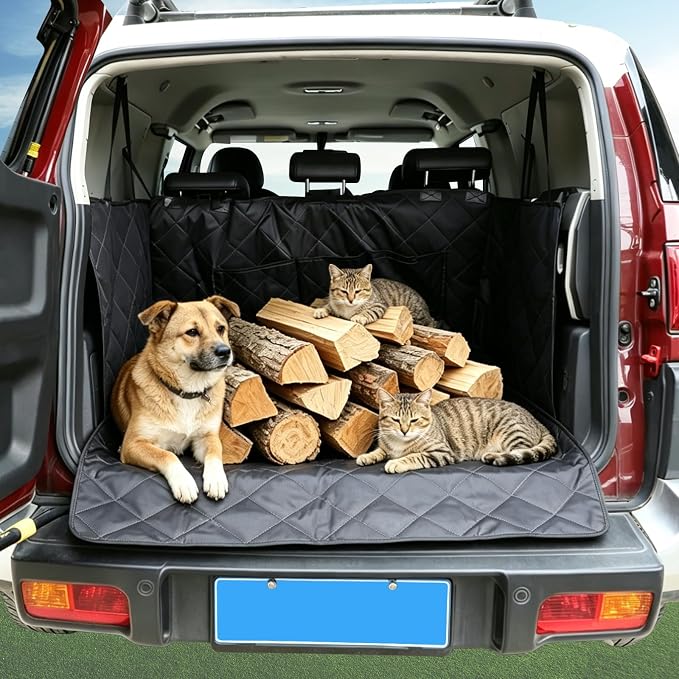 Aunginsy SUV Cargo Liner for Dogs Compatible with Toyota FJ Cruiser 2007-2021, Rear Trunk Mat Travel Nonslip Pet Cargo Boot Liner with Bumper Flap Protector Waterproof Floor Mat for Cats Accessories by Aunginsy