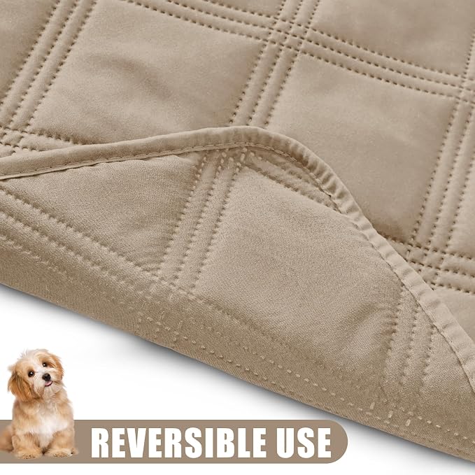 Smiry Waterproof Dog Bed Cover, Reversible Pet Blanket for Sofa Couch | Soft Washable Dog Blanket, Leakproof Couch Cover for Dogs Cats & Furniture Protection, 52x82, Taupe/Taupe - Image 3