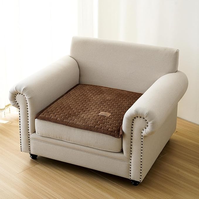 Couch Covers for Dogs Washable, Velvet Dog Couch Cover Protector, Fuzzy Plush Pet Sofa Cover for Backrest Armrest, Sofa Covers for Pets(1,Dark Brown,27.6"x27.6",Single Seater) by PJLZJFBY