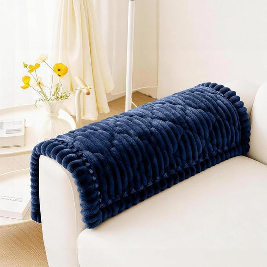 PuTian 100% Waterproof Fuzzy Couch Cover for Dogs Navy Blue 27.6"x27.6" | Pet Friendly Dog Mat for Couch, Waterproof Sofa Protector, Scratch Resistant Furniture Cover for Dogs, Machine Washable by PuTianWorld