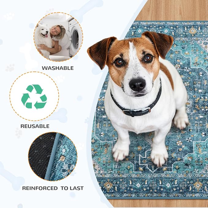 Lahome Super Absorbent & Leakproof Washable Dog Pee Pads - 2 Pack Value Set - Waterproof, Non-Slip Reusable Pads for Puppy Training, Crates & Whelping (24"x24", Blue) - Image 6