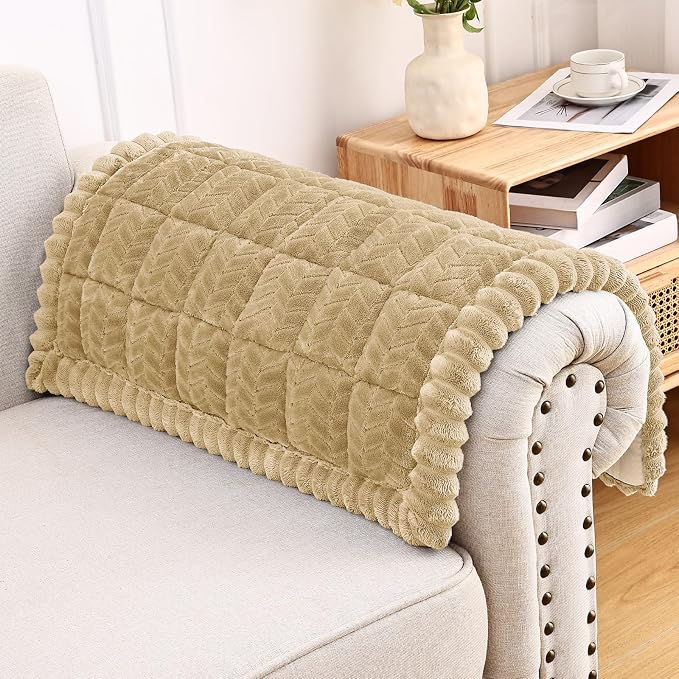 Smiry Couch Cover for Dogs, Non Slip Fuzzy Pet Sofa Arm Covers Washable | Sofa Slipcovers for Armrest & Backrest, Soft Thick Furniture Protector for Cats Dogs, Against Fur, Dirt (27.6"x27.6") by Smiry