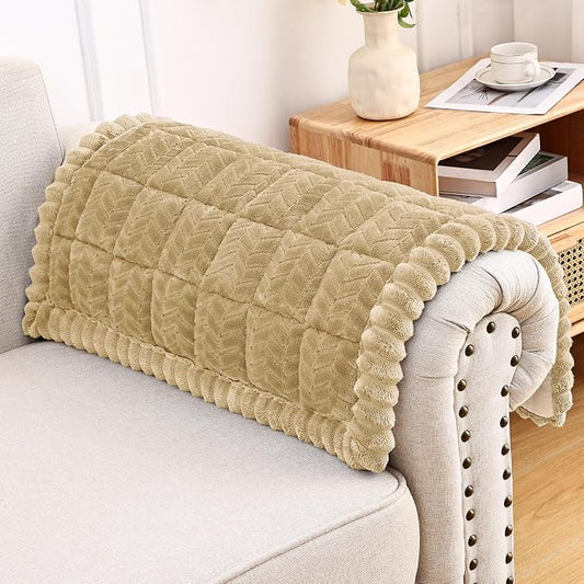 Smiry Couch Cover for Dogs, Non Slip Fuzzy Pet Sofa Arm Covers Washable | Sofa Slipcovers for Armrest & Backrest, Soft Thick Furniture Protector for Cats Dogs, Against Fur, Dirt (27.6"x27.6") by Smiry