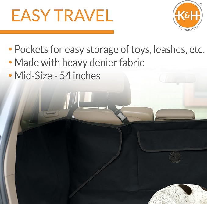 K&H Pet Products Quilted Cargo Cover Black Standard/Mid-Size Vehicle 54 Inches - Image 2