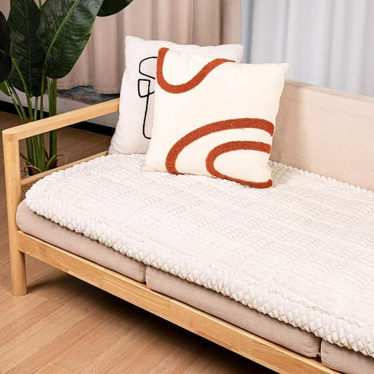 Dog Couch Cover Protector, Non Slip Dog Mat White-54 | Non-Slip Washable Dog Couch Protector Blanket, Thick Soft Mat Shields Sofa from Stains & Scratches, Furniture Cover for Dogs by FlyingPaws