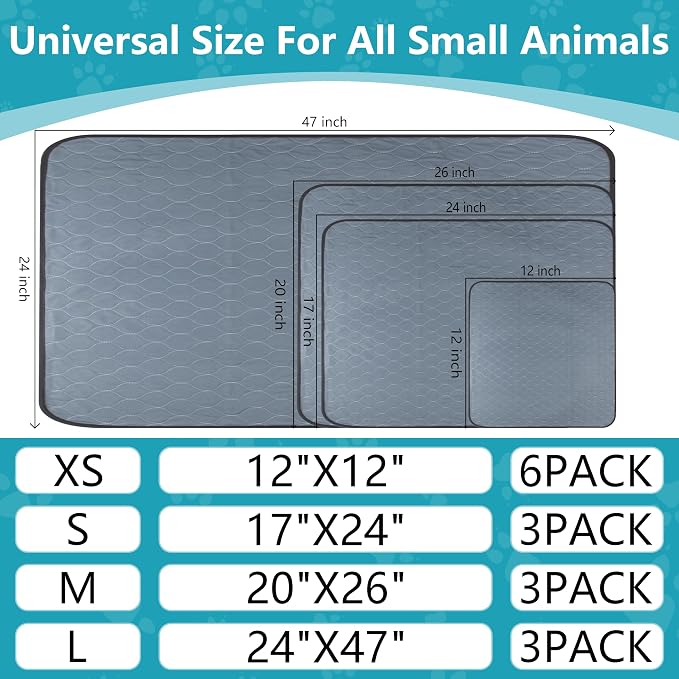 Bunlitent Washable Guinea Pig Cage Liner, 24x47 (3 Pack), for Small Animals | Waterproof, Reusable, Anti Slip, Guinea Pig Bedding Fast and Super Absorbent Pee Pad for Midwest Cage Area, Grey - Image 6