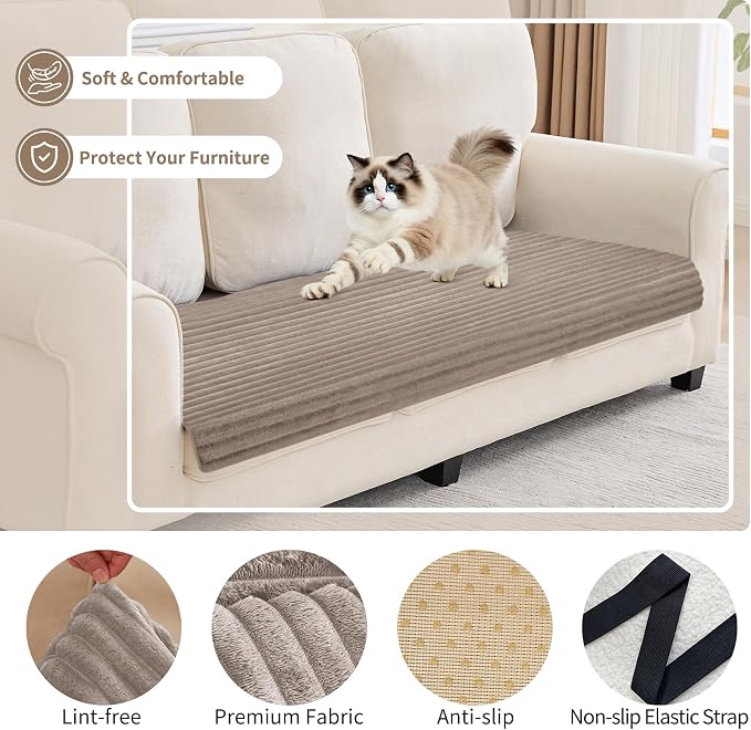 100% Waterproof Couch Covers for Dogs, 35"×63" Washable Couch Cover, Non Slip Sectional Couch Covers for 3 Cushion Sofa Cover Pet Friendly, Cat and Dog Couch Bed Cover-Khaki - Image 4