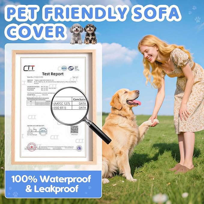 Loiion 100% Double-Sided Waterproof Dog Sofa Cover - Anti-Slip, Leakproof Couch Cover, Pet-Friendly Couch Protectors for Puppy, Large Dog, Kids and Pets134 X71 - Image 4