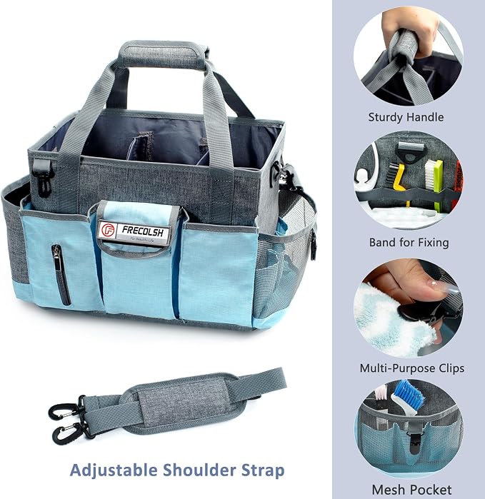 Large Cleaning Caddy for Cleaning Suppliers Organizer,15" Storage Organizer for House Clean Essential, Wearable Cleaing Bag, Storage Caddy for Housekeeping - Image 4