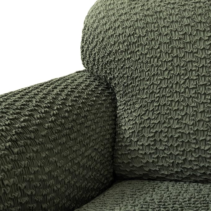 PAULTO BY GA.I.CO. Stretch Sofa Slipcovers – Soft Elastic Fabric Couch Cover for Armchair Loveseat 3-Seater & 4-Seater Sofa Cover – Non-Slip Furniture Protector Washable - Moss Green (21"-39" Wide) - Image 6