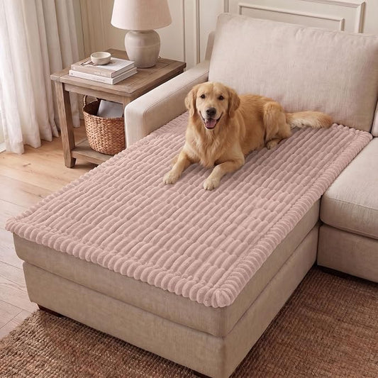 hyha Couch Cover for Dogs, Washable Non Slip Plush Flannel Sofa Protector | Thick Flannel, Silicone Anti-Slip Backing, Pet Hair & Scratch Protection, Fits Sofa & Loveseat (43" x 63") by hyha