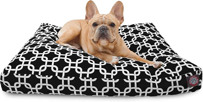 Black Links Small Rectangle Indoor Outdoor Pet Dog Bed With Removable Washable Cover By Majestic Pet Products by MajesticPet