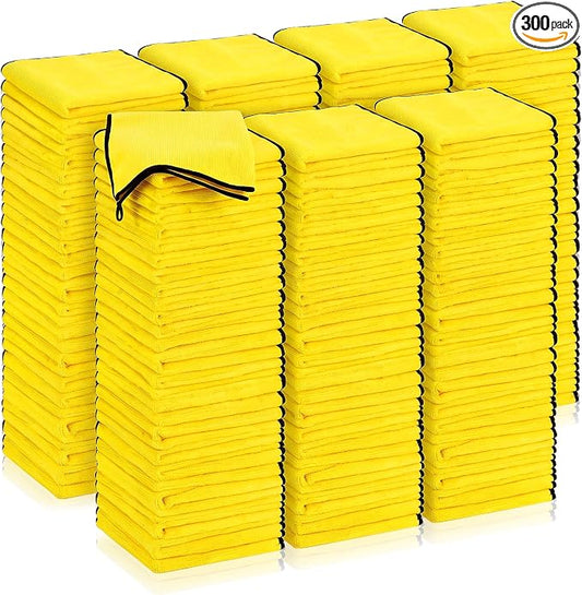 Tallew 300 Pcs Microfiber Towels:16"x16" Microfiber Drying Towels Bulk Micro Fiber Car Cleaning Cloth for Cars Drying Washing Polishing Office Windows Cleaning Household Supplies (Yellow) by Tallew