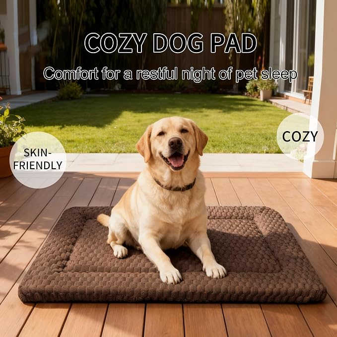 Dog Bed Mat - Dog Crate Pad - Reversible Mat for Pet Comfort - Soft Bed Crate Pads for All Seasons - Durable, Machine Washable Mat for Crates, Travel, and Home (Dark Brown, 35" L*23" W*1.5" Th) - Image 7