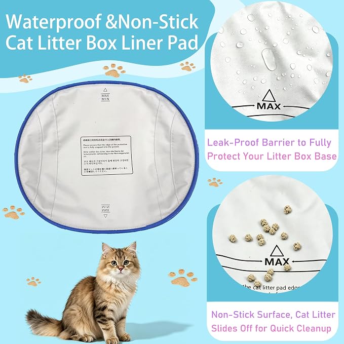Cat Litter Box Liners for PARUUNTYS Self Cleaning Litter Box | Absorbent Waterproof Scratch-Resistant Cat Litter Pad Compatible with KITPLUS Self Cleaning Litter Box, 3PCS - Image 4