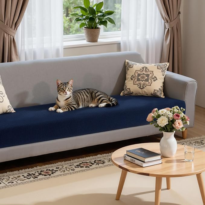 Hokway Stretch Couch Cushion Covers, Stretch Sofa Cushion Covers, Washable Replacement Sofa Seater Slipcovers, Reversible Furniture Protector for Dogs(Light Gray, X-Large) - Image 5