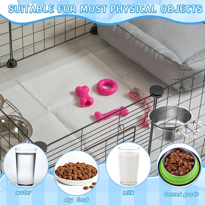 Zubebe 8 Pcs Stainless Steel Hanging Dog Crate Bowls, Non-Spill Kennel Food Water Bowls with Screw Clamp Attach Holders, Removable Mountable Metal Cage Feeder for Pet(41 Oz,19 oz) - Image 5