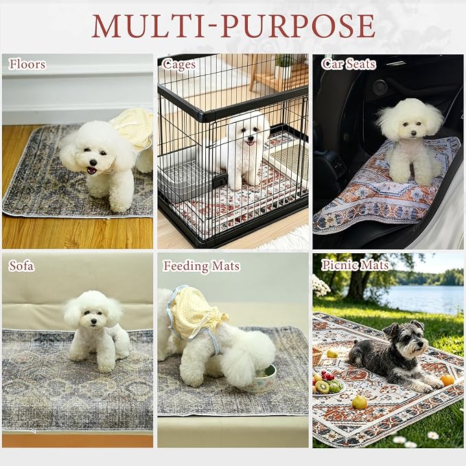 Homimp Washable Pee Pads for Dogs, 2 Pack Reusable Puppy Pads Waterproof,Absorbent and Leakproof Dog Pee Pads,Non Slip Puppy Training Pads, Pet Mat for Floor, Crate, Couch, Whelping, Brown 24"x36" - Image 7