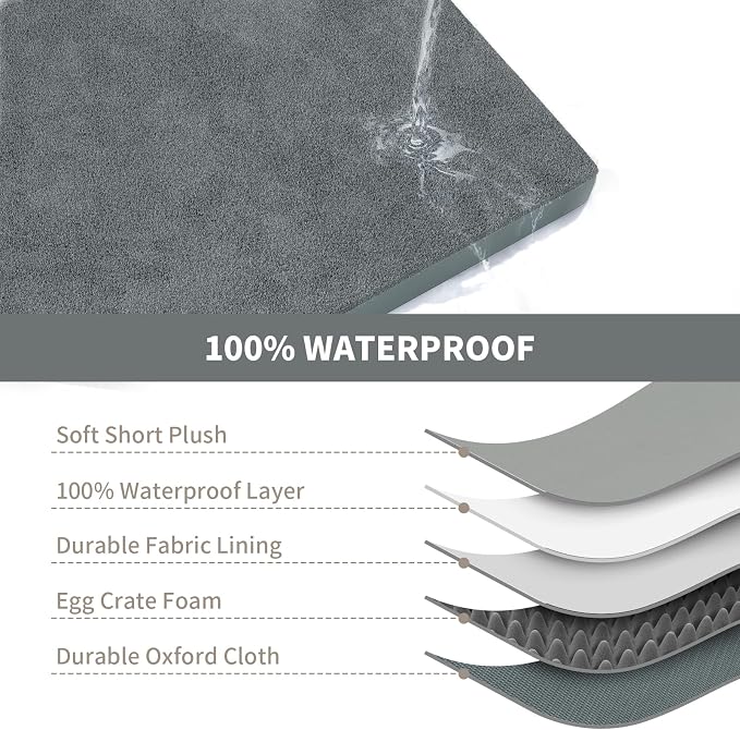 Jumbo Waterproof Orthopedic Dog Bed for Extra Large Dogs | Egg Crate Foam, Pressure Relief, Fits 54x37 Crates, Machine Washable 1680D Oxford Cover, Indoor & Outdoor Use, Up to 150 lbs - Image 6
