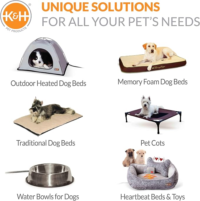 K&H Pet Products Superior Orthopedic Dog Bed Gray Paw Bone Print Large 40 X 50 Inches - Image 6