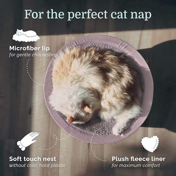 Hepper Cat Nest - Washable Cat Bed with Fleece Liner - Gray/Pink - Image 2