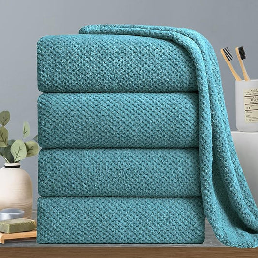 Hailea Extra Large Bath Towels Set 35x70 Inches - Aqua Luxury 600 GSM Oversized Bath Sheet Towel,Ultra Soft Microfiber - Quick Dry,Highly Absorbent Shower Towels Spa Hotel Bathroom Towel Set (4-Pack) by Hailea