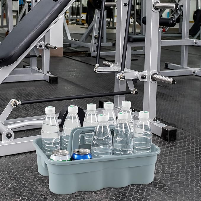 6-Pack Plastic Cleaning Storage Caddy, Gray | Cleaning Supply Carry Caddy - Image 6