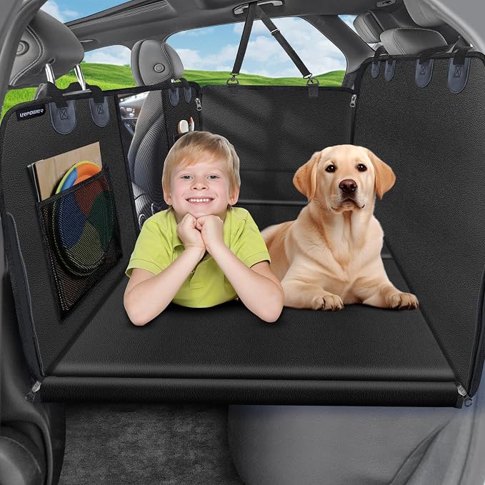 URPOWER SUV Cargo Liner for Dogs Pet Cargo Cover with Bumper & Side Flap | 600D Oxford Heavy Duty Waterproof Pet Cargo Protector Scratch Proof Nonslip Durable Soft Dog Seat Cover Mat for SUVs by URPOWER