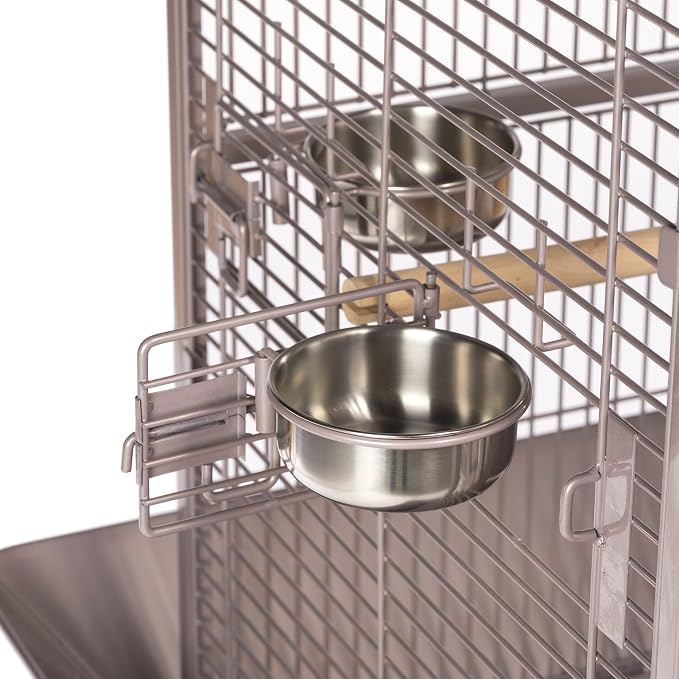 Prevue Pet Products Playtop Bird Cage - Medium Cage with Wheels for Parrots, Conures, Cockatiels, & Similarly Sized Birds, with Rolling Stand and Seed Guard - Blush Finish - Image 14