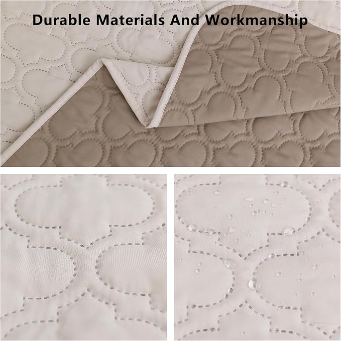 Waterproof Couch Cover - Washable Dog & Pet Furniture Protector | TPU Leak-Proof Liner, Microfiber Fabric, Lightweight & Reversible, Fits Sofa and Bed, 82" x 102" , Cream/Khaki - Image 5