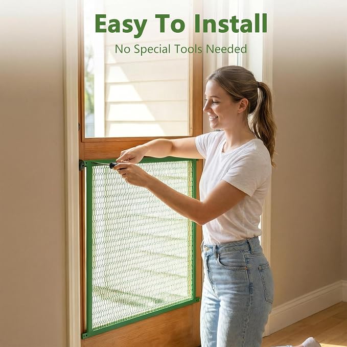 Guardian Steel Pet Grille Screen Door Protector for Dogs Pets Cats Scratch Protector Replacement RV Screen Door Guard Pet Proof Screen Door (Green, 36 Inch) - Image 7